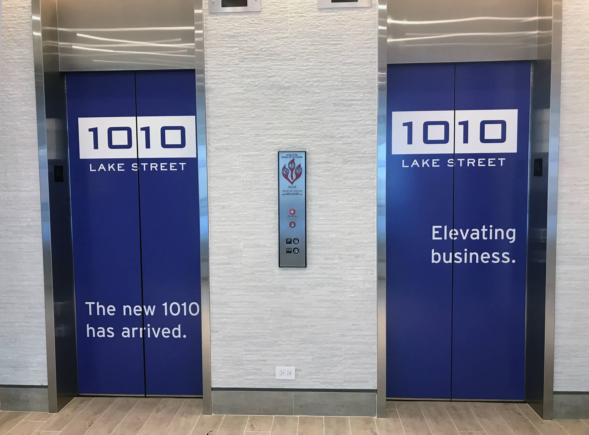 Renovated lobby at 1010 Lake Street, Oak Park, IL