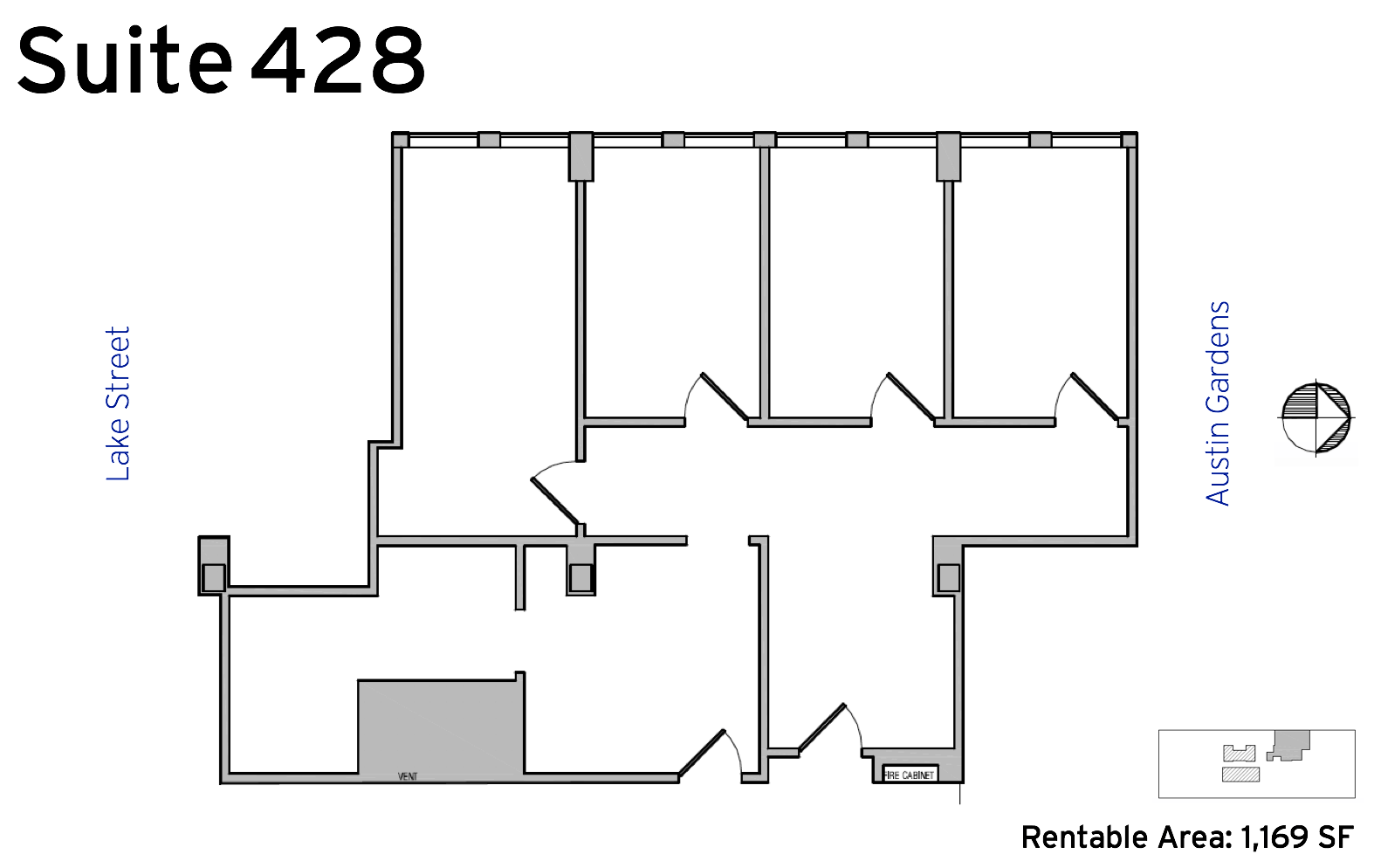 Suite 428 - 1010 Lake Street available office space floor plan