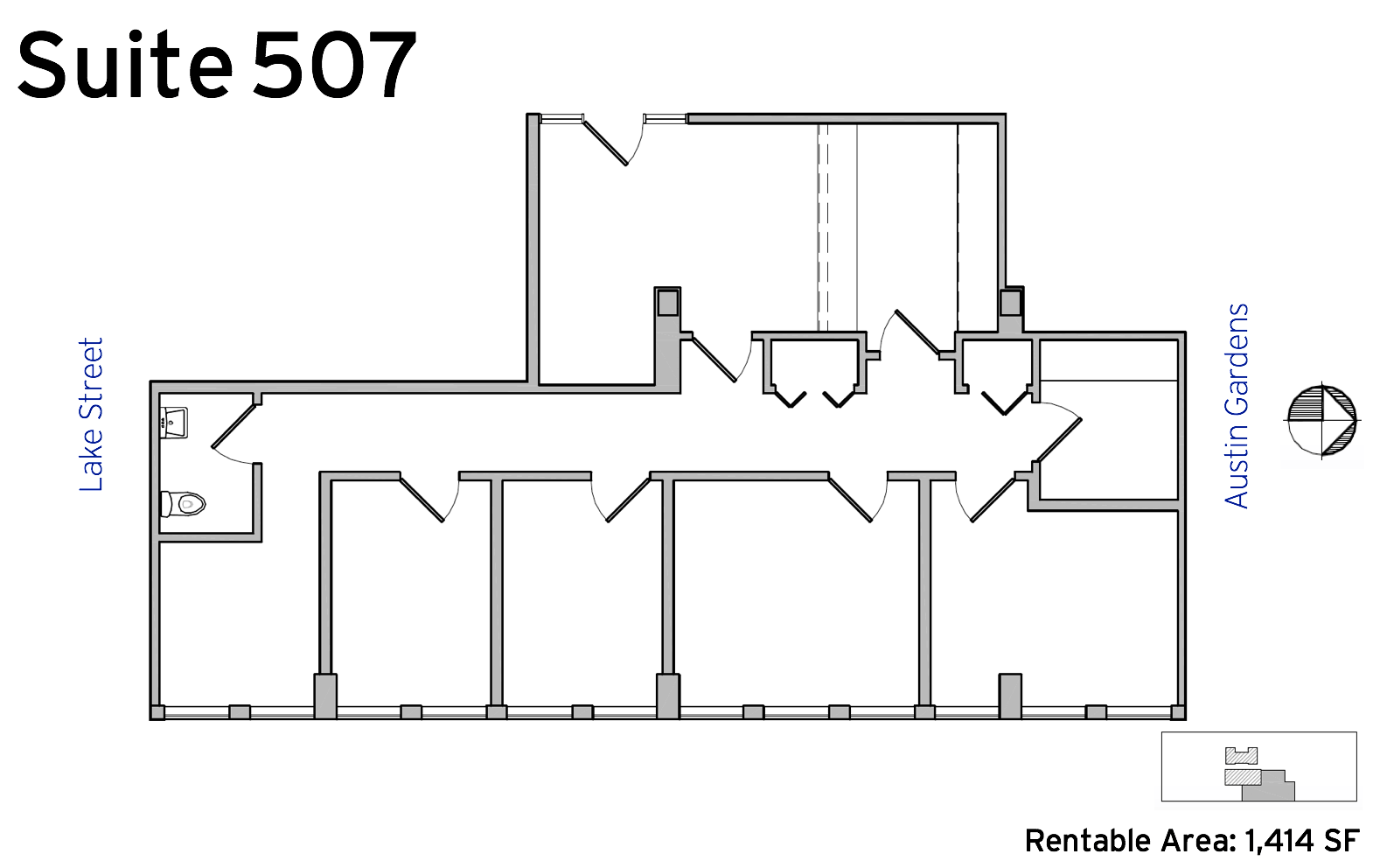 Suite 507 - 1010 Lake Street available office space floor plan